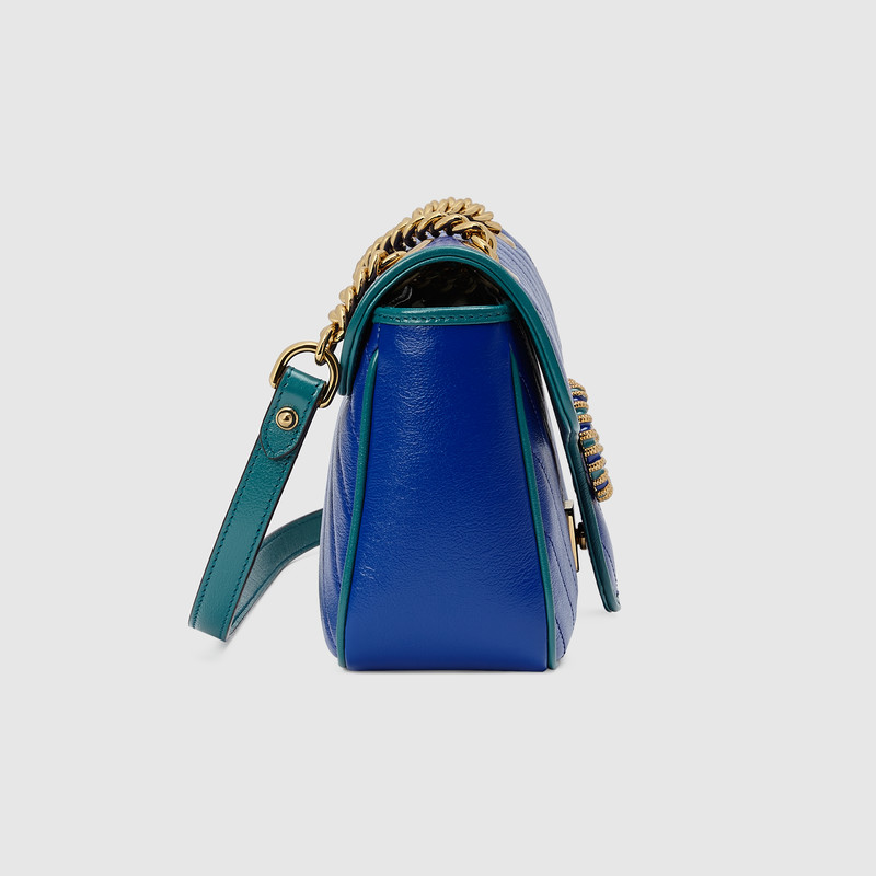 Gucci GG Marmont Small Matelasse Shoulder Bag 443497 Blue